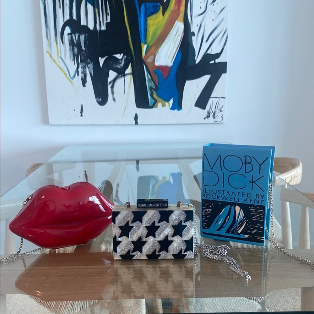 Karl Lagerfeld Star Print Evening Casual Clutch Bundle